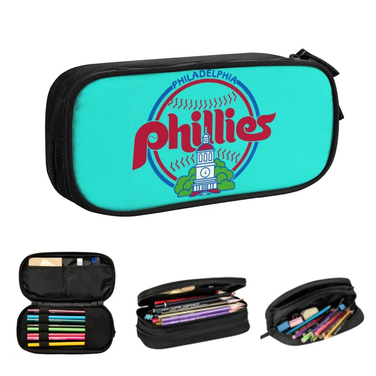 Phillies - City (9) Pencil Cases Large Storage Pen Bags Pen Box Pencil Pouch For Boys Girls Students Stationery School Office