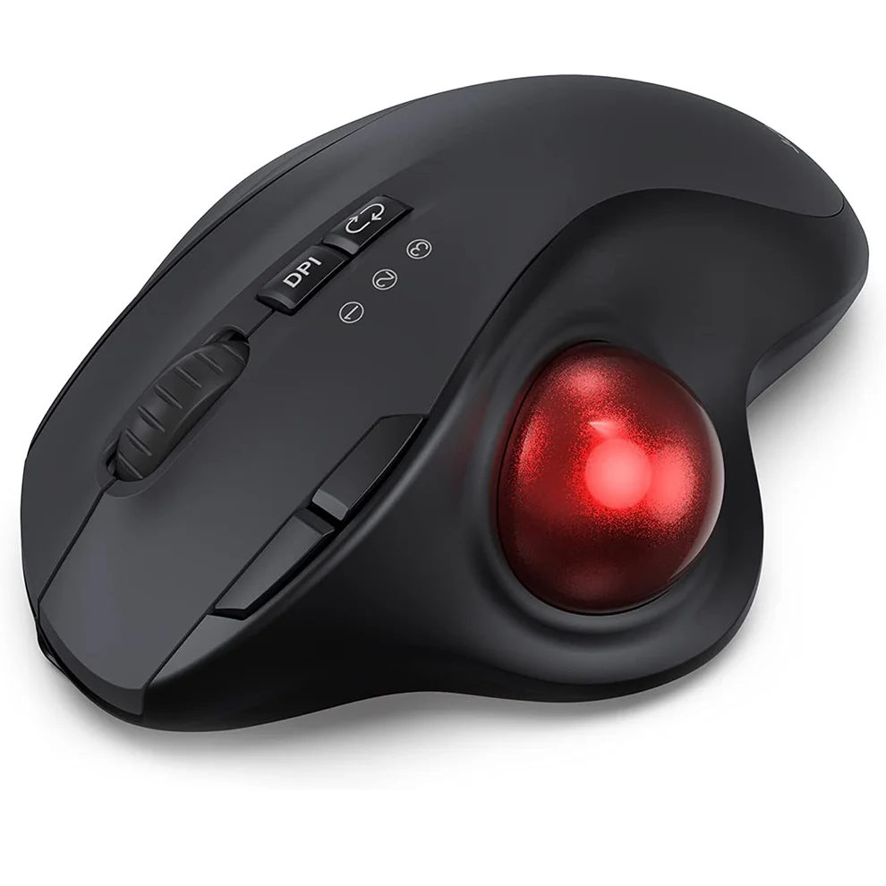 Wireless Trackball Mouse with EVA Case Bag 2400D.PI Rechargeable Ergonomic wireless Mouse for PC Laptop Pad Computer