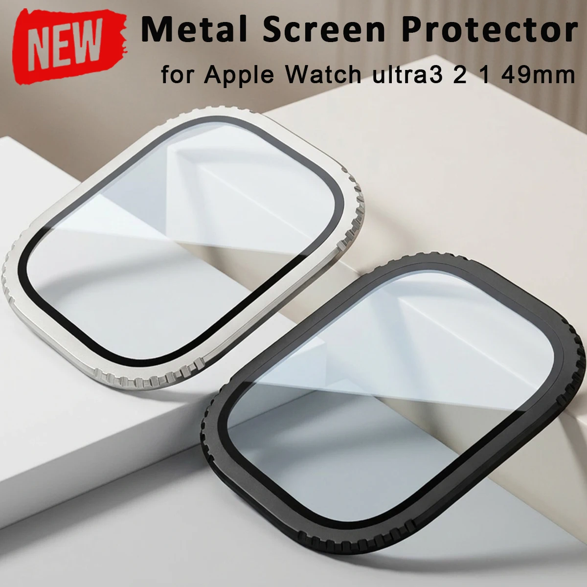 Gehärtetes Glas für Apple Watch Ultra 3 2 49 mm Displayschutzfolie Metallrahmen Anti-Kratzer für IWatch Series Ultra 49 mm Zubehör