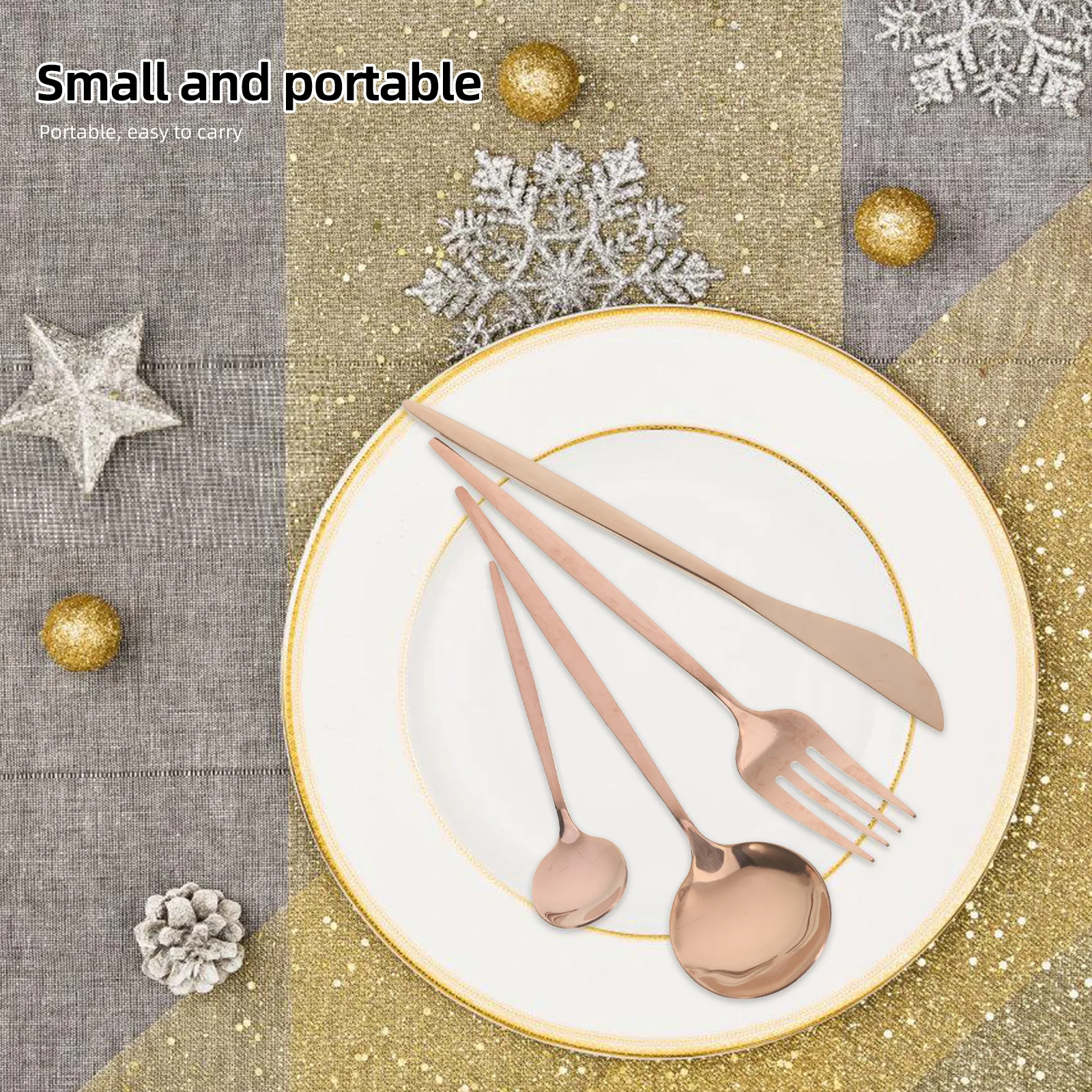 

1 Stainless Steel Cutlery Set Knife Fork Spoon Tableware Flatware For Home Restaurant Hotel Party Camping Buffet Wedding Gift