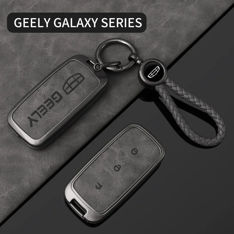 

Suitable for Geely Galaxy L6 L7 E8 E5 Xingyao 8 Car Key Pack Alloy Leather High-end Car Key Chain Case Auto Accessories