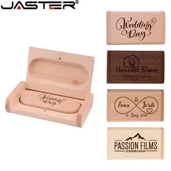 Jaster madeira TYPE-C usb 2.0 flash drive 128gb pen drive logotipo gratuito presente de negócios criativo u disco 64gb com caixa 32gb memória vara