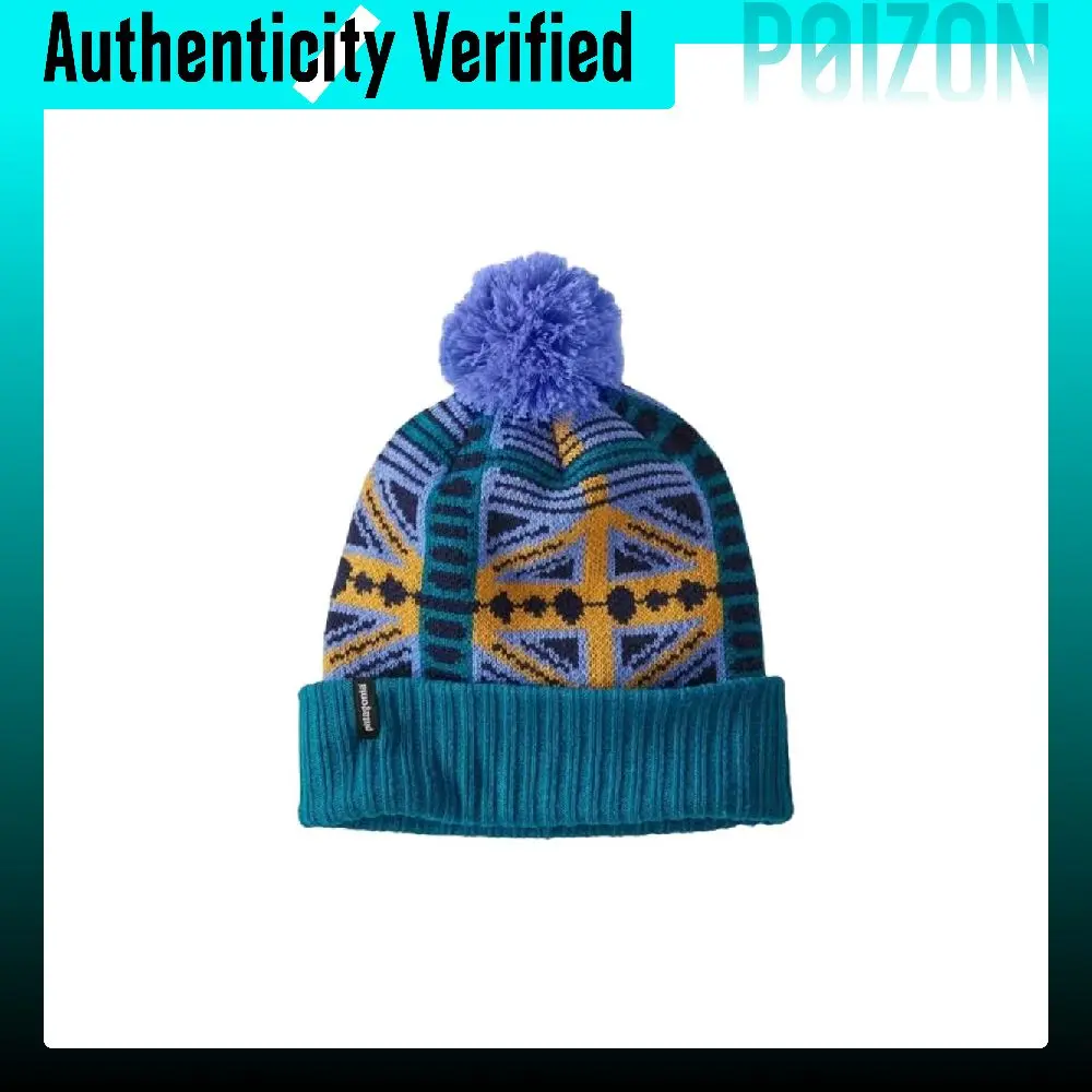 Patagonia Recycled Polyester Double Ply Knitted Hat Yarn Beanies Unisex Blue SNPE [29187]