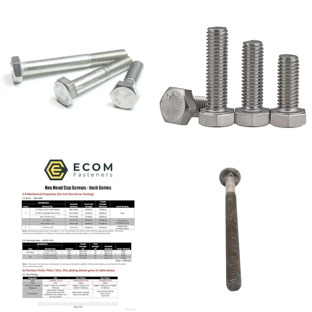 براغي سداسية من الفولاذ المقاوم للصدأ درجة A2-70، حجم M16، مسافة 2.00 مم، طول 200 مم، خيط خشن، ملولب جزئيًا، 2.25 بوصة