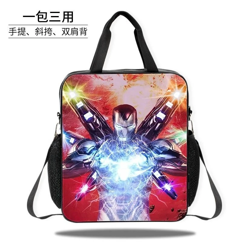 Marvel Iron Man hand-held tutoring bag for primary and secondary school students zipper crossbody bag children's school bag