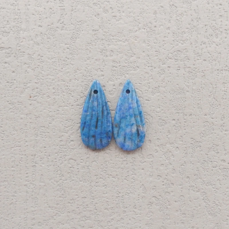 

Natural Lapis Lazuli Shell Shape Handcarved Earring Beads Fashion DIY Jewelry Making Accessories 17x8x3mm 1.2g