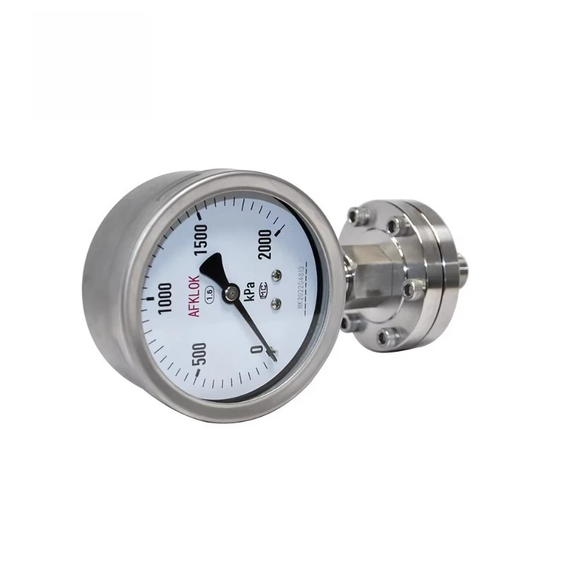 

Мембранный манометр с резьбой из нержавеющей стали 316, двойная шкала, осевой эксцентрик 2000 кПа