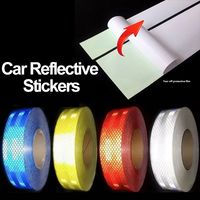 

1/2M Car Reflective Tape Safety Warning Car Decoration Sticker Reflector Protective Tape Strip Film For Auto Motorcycle Stickers