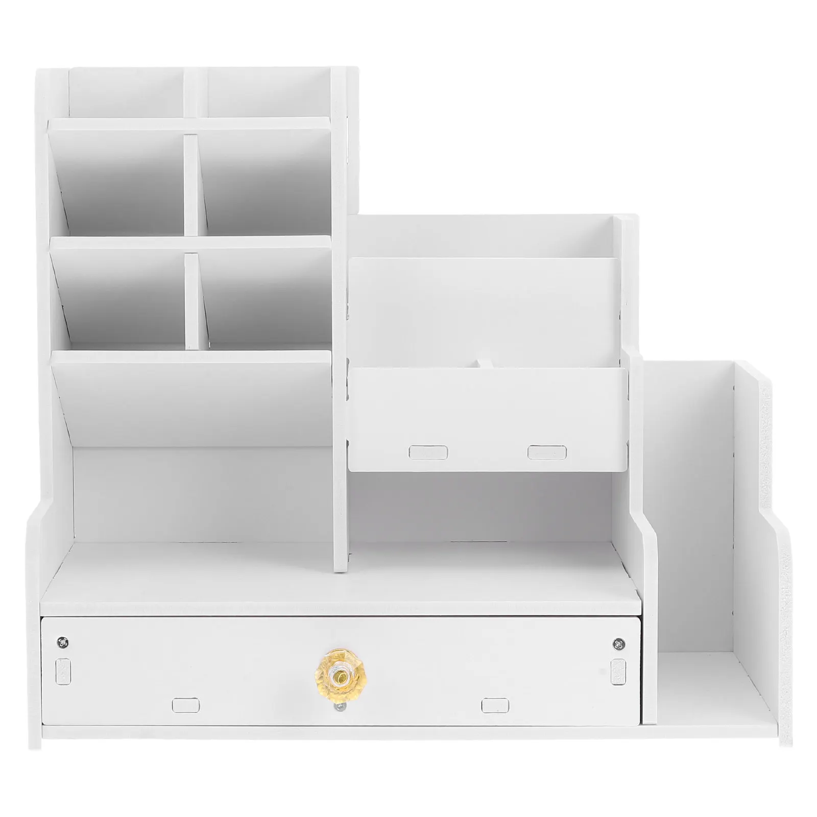 Easy Assemble Slanted Desktop Pen Holder Large Capacity Wood Plastic Composite Stationery Organizer for Office Desk School