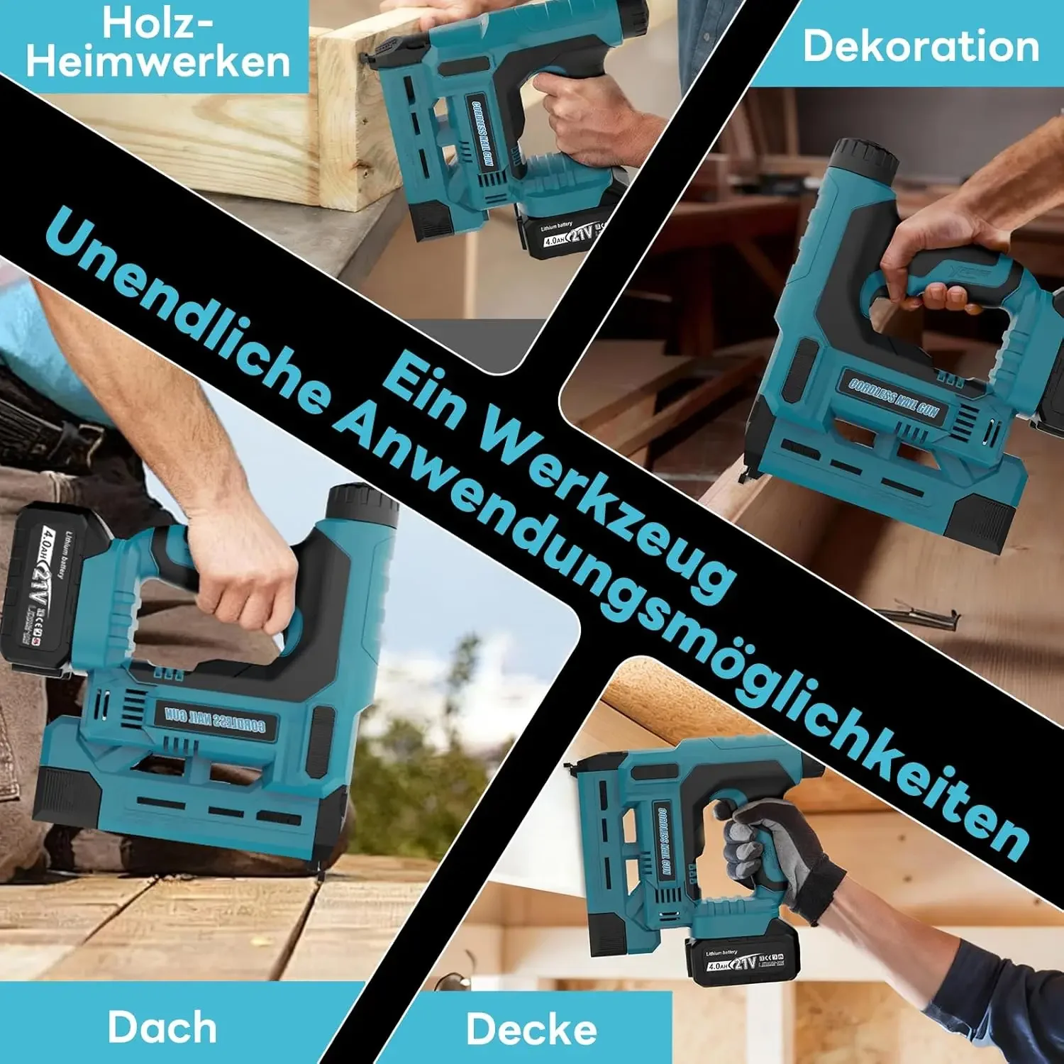 2 In1 Cordless Electric Nail Gun Nailer Depth Adjustment Stapler F15-F50 Furniture Staple Gun For Makita 18V Battery Wood Tools view 6