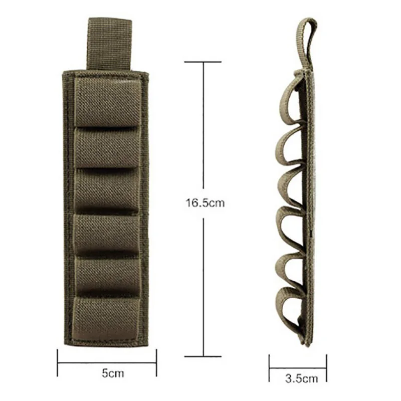 6 Rounds Tactical Shotgun Shell Pouch Molle Ammo Bag Hook&Loop Holder 12-Gauge Cartridge Bag Rifle Stock Hunting Accessories view 5