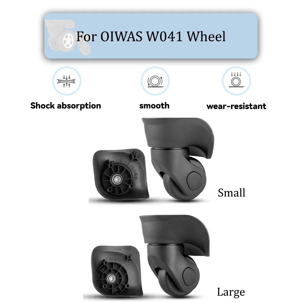 

For OIWAS W041 Universal Wheel Black Replacement Suitcase Silent Smooth Shock Absorbing Rotating Accessories Wheels