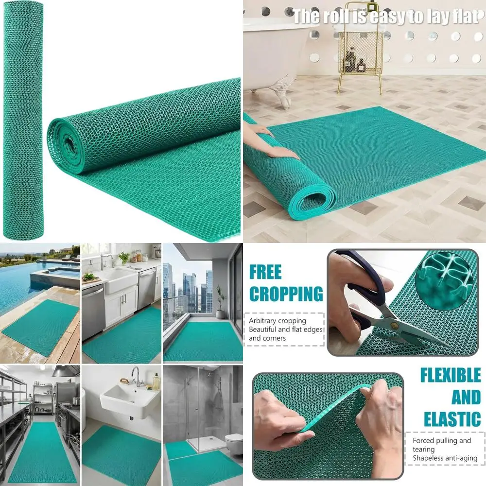 

Heavy-Duty PVC Anti-Slip Drainage Mat for Commercial, Indoor & Outdoor Use: Ideal for Bathrooms, Showers, Pools, Restaurants, an