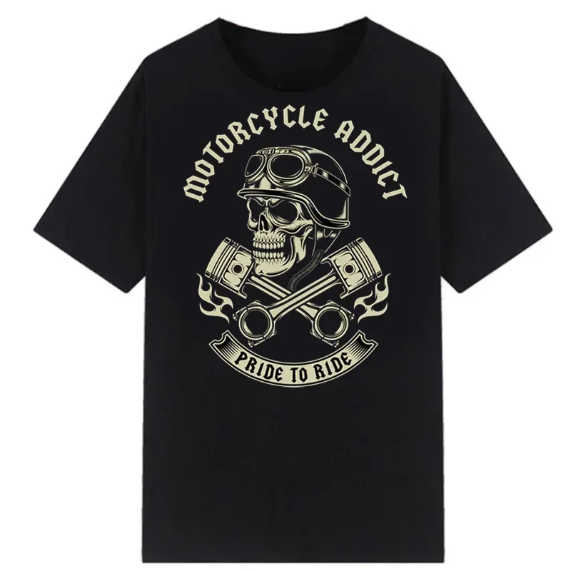 Chopper Bobber Motard Funny Addict Biker Graphic Summer Vintage Cool Losse crewneck manga fashion Round neck Hot sale outfits