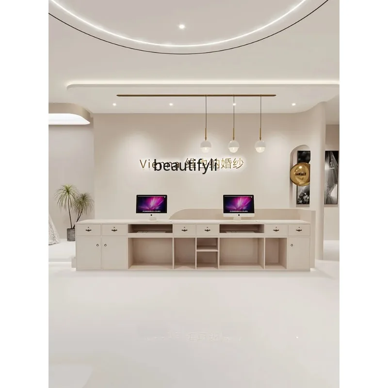 A076 Cashier Simple Beauty Salon Front Desk Medical Beauty Clinic Clothing Store Wedding Shop Paint Reception Desk Customization