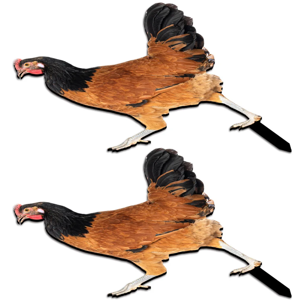 

2Pcs Realistic Colorful Hen Garden Stakes Acrylic Chicken Decoration Yard naments Ground Insert Courtyard Art Outdoor