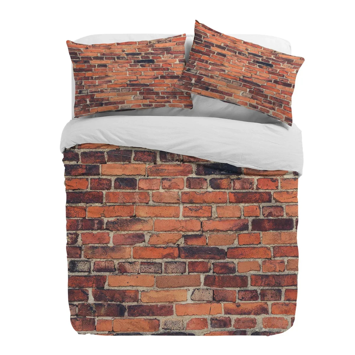 Vintage Brick Brown Concrete 3pcs Duvet Cover Set with Pillow Case Double Comforter Bedding Set Quilt Cover Couple Bed