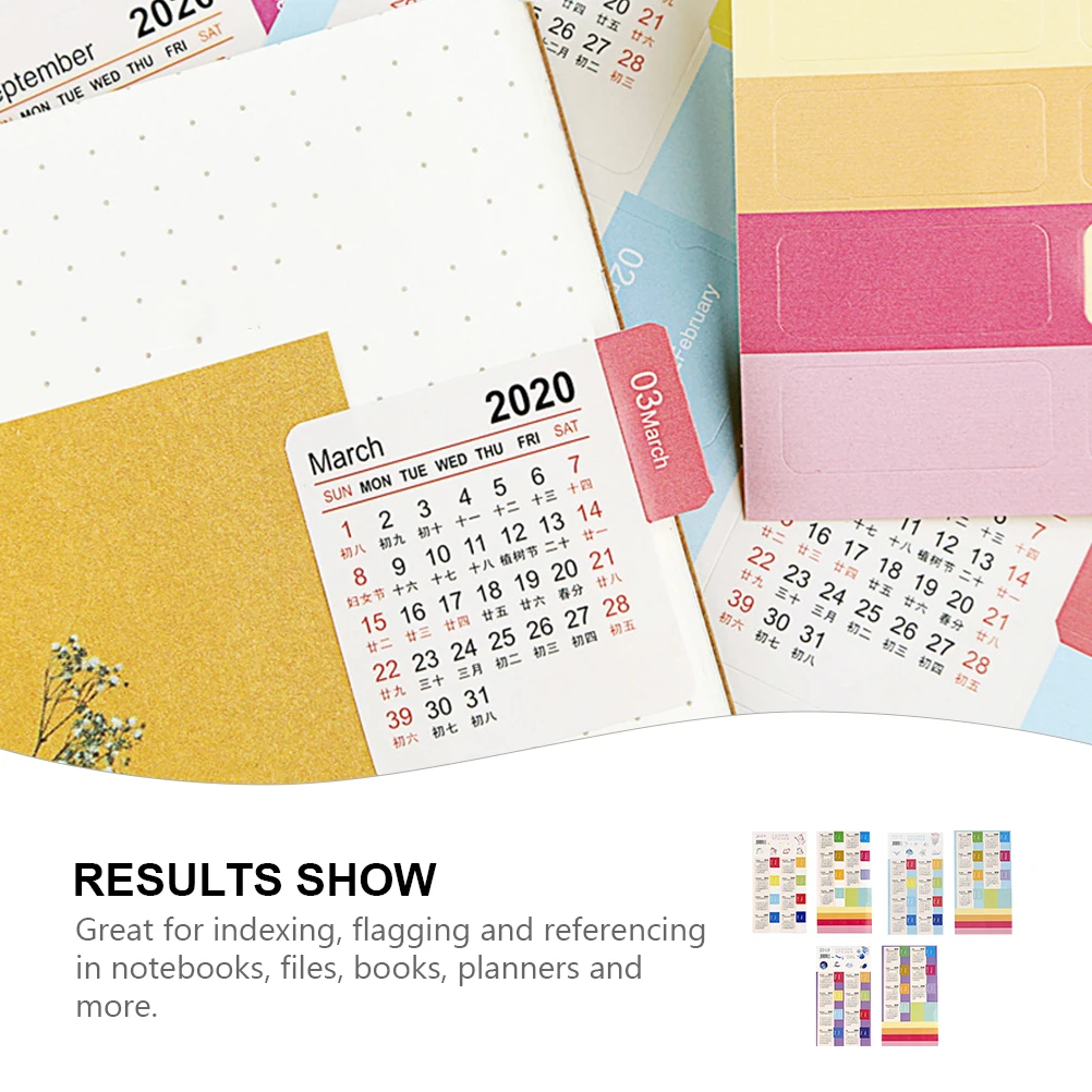 

Waterproof Calendar Sticky Tabs Self Adhesive Monthly Index Reminder Stickers Bright Colors For Easy Browsing And Organization