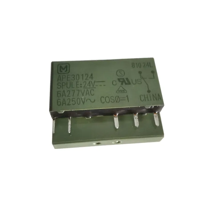 Relay APE30024 APE30124 5-pin 6A One Open, One Closed 24VDC Thin Relay 41F 5-pin 6A