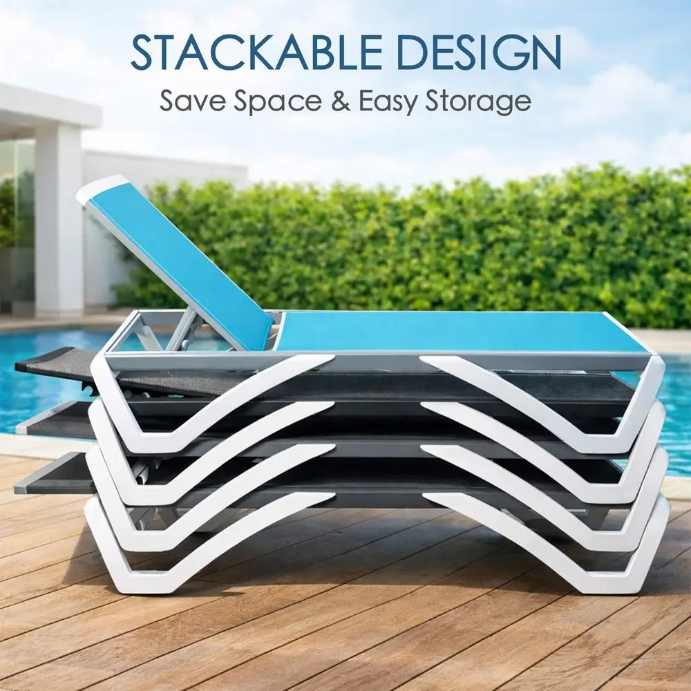 

Уличный шезлонг с полностью регулируемой спинкой, алюминиевым каркасом и ножками из полимерной смолы, ткань из текстилена, для использования у бассейна.