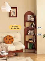 [Xiaowan Furniture] Solid wood corner cabinet Living room triangular cabinet Corner rack Retro rattan bedroom corner cabinet