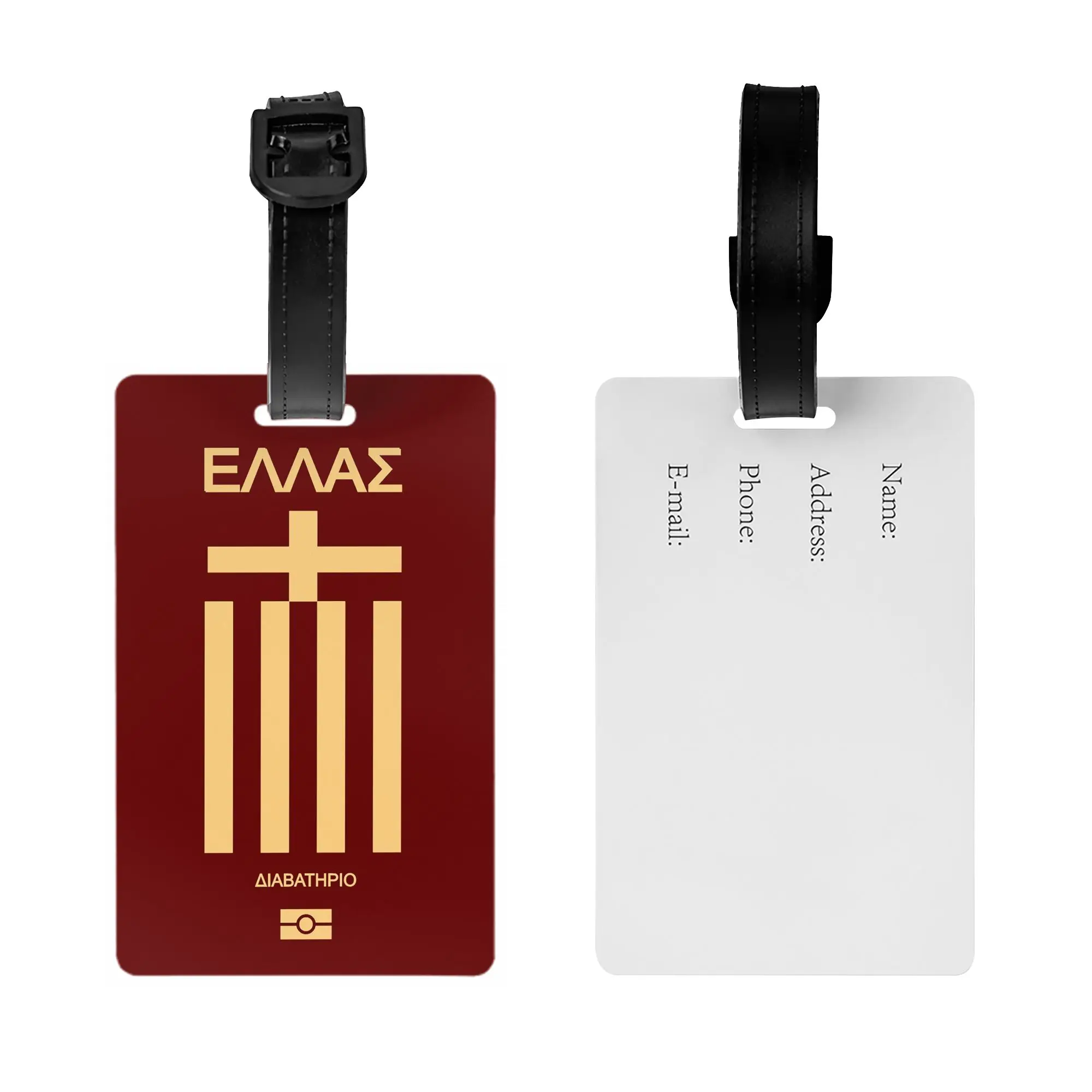 Custom Greek passport Luggage Tag With Name Card  Privacy Cover ID Label for Travel Bag Suitcase