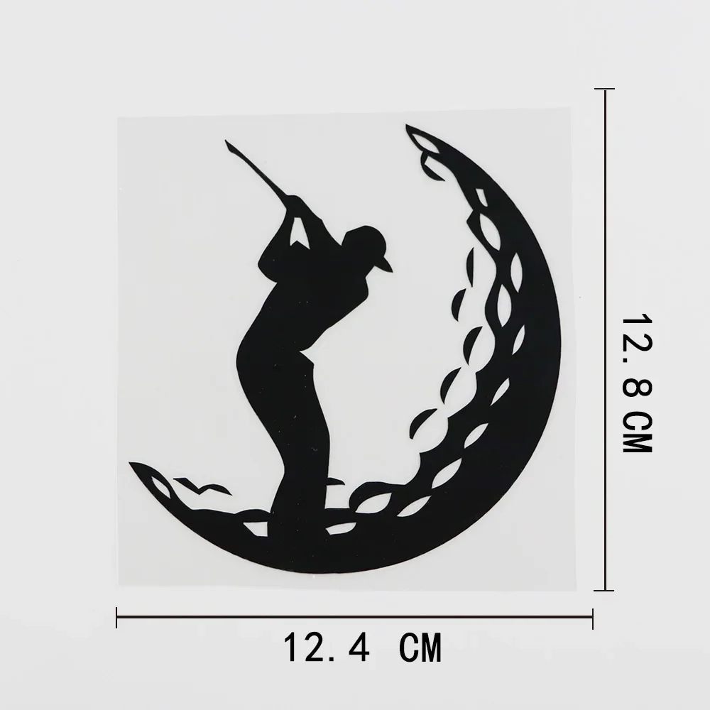 Golf Golfing Golfer Player Sports Ball Vinyl Car Sticker Black/Silver 12.4CMX12.8CM