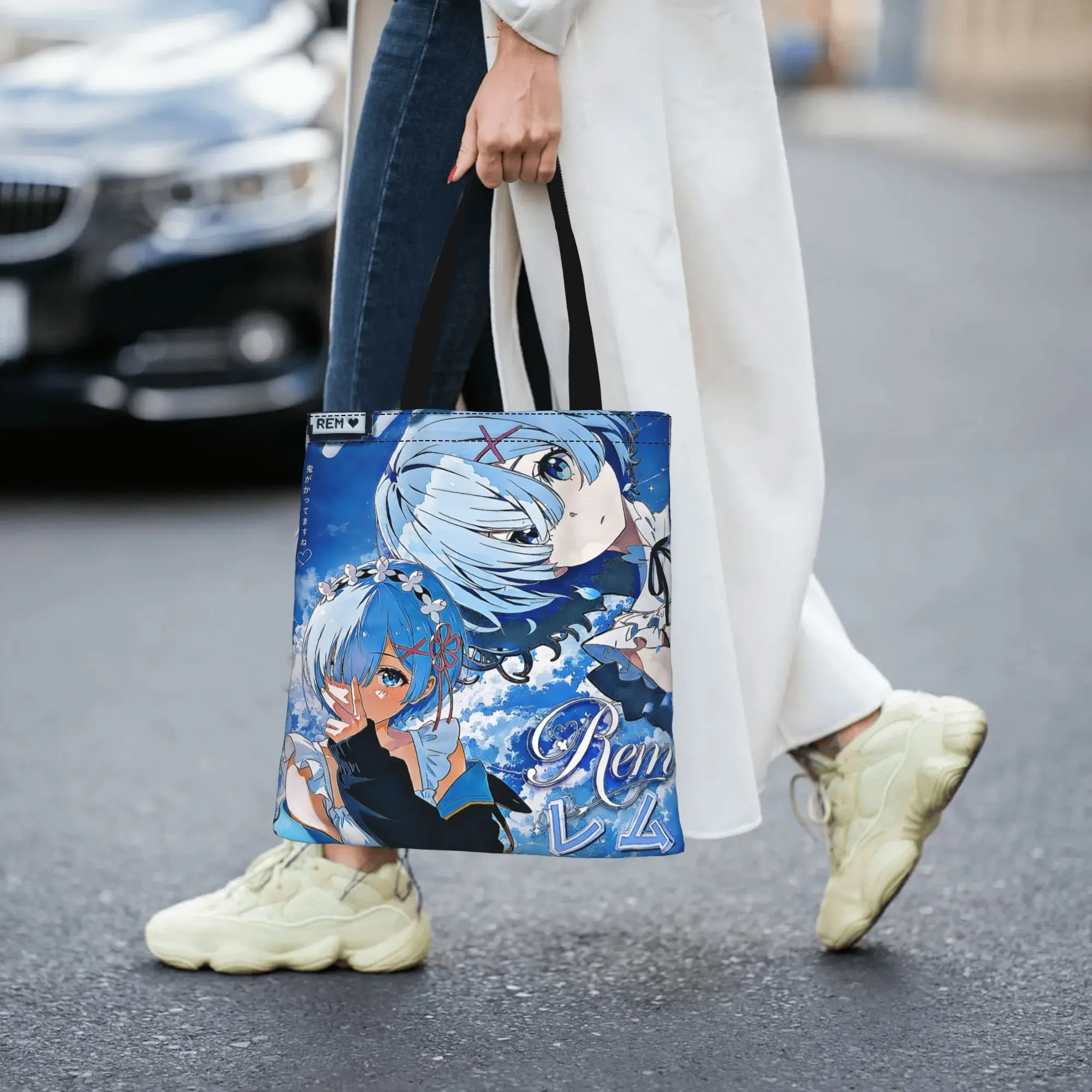 Bags For Woman Re ZERO Anime Shopping Bag Its bags Reusable Double Sided Canvas Tote Bag Shoulder  Handbag
