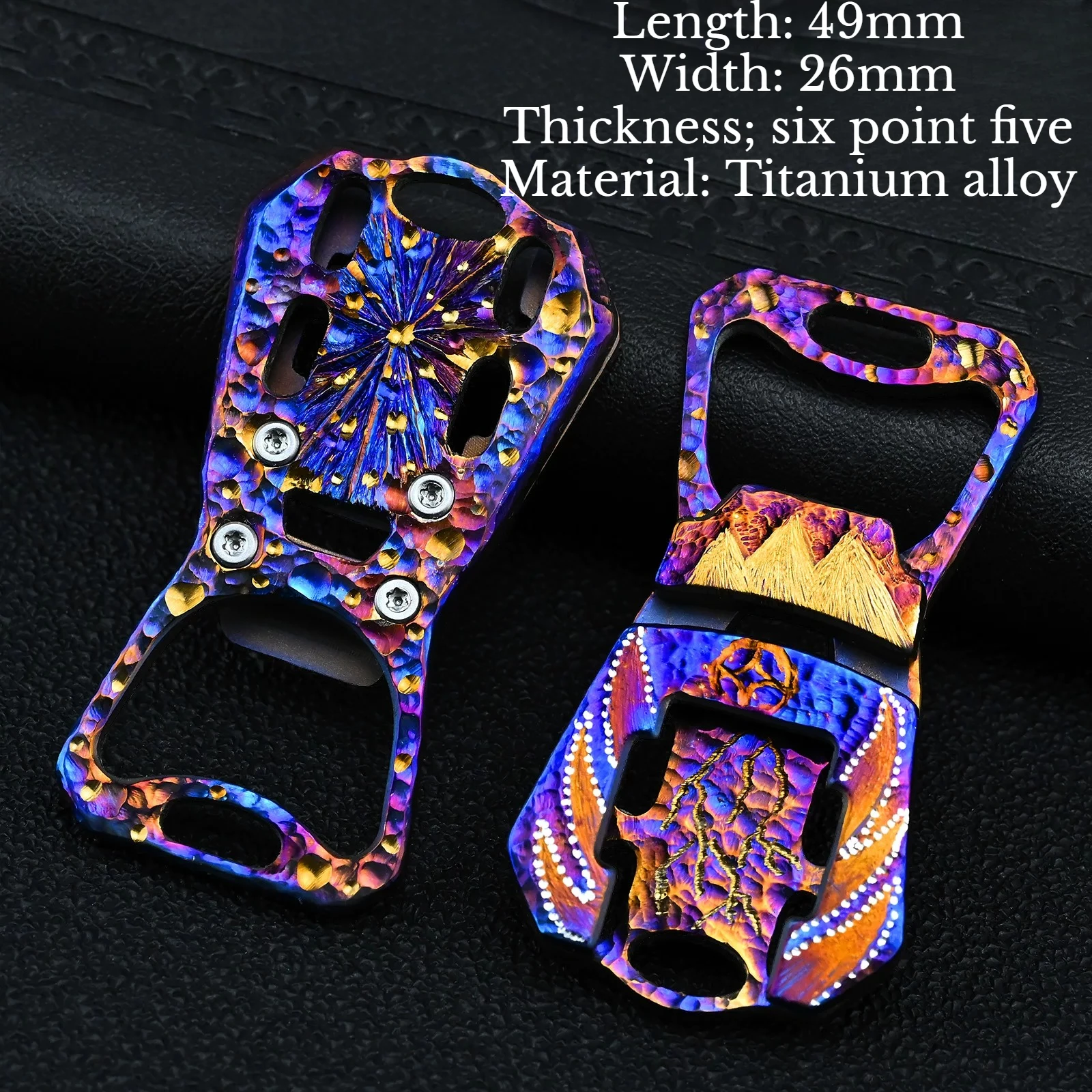 Titanium Alloy Hand Carved Combination Tool Bottle Opener Portable Keychain Pendant Portable Multifunctional Screwdriver
