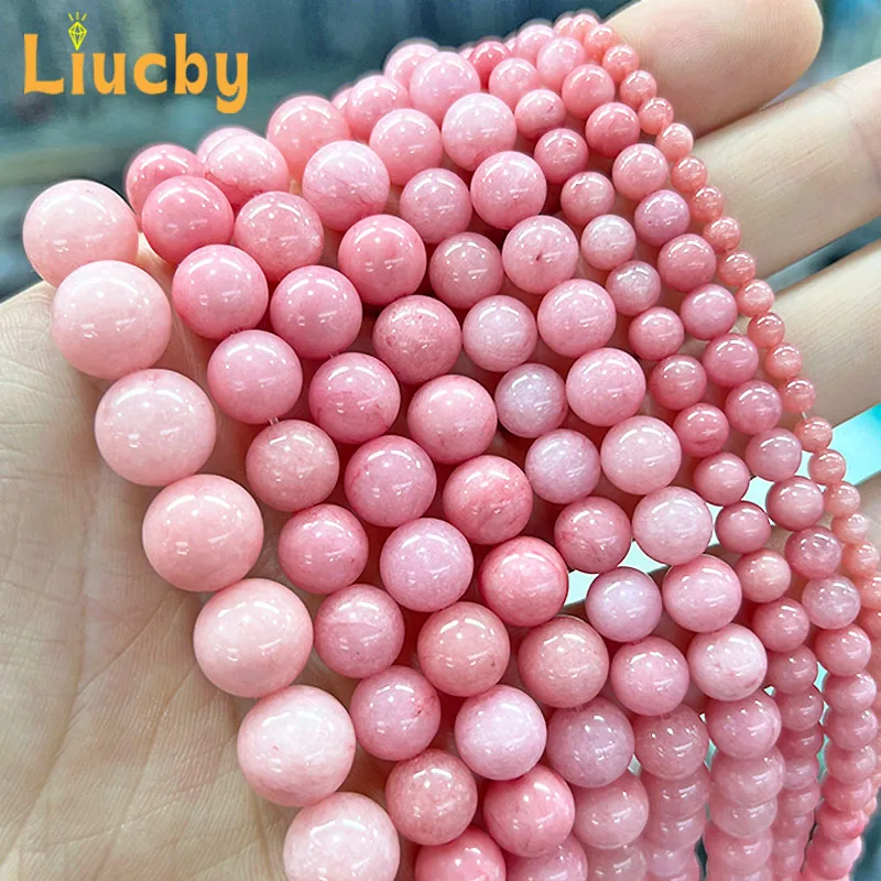5A 4/6/8/10/12MM Natürliche Chinesische Chalcedon Stein Licht rot Runde Perlen für Schmuck Machen DIY Armbänder Halskette 15" Großhandel – Detail 5