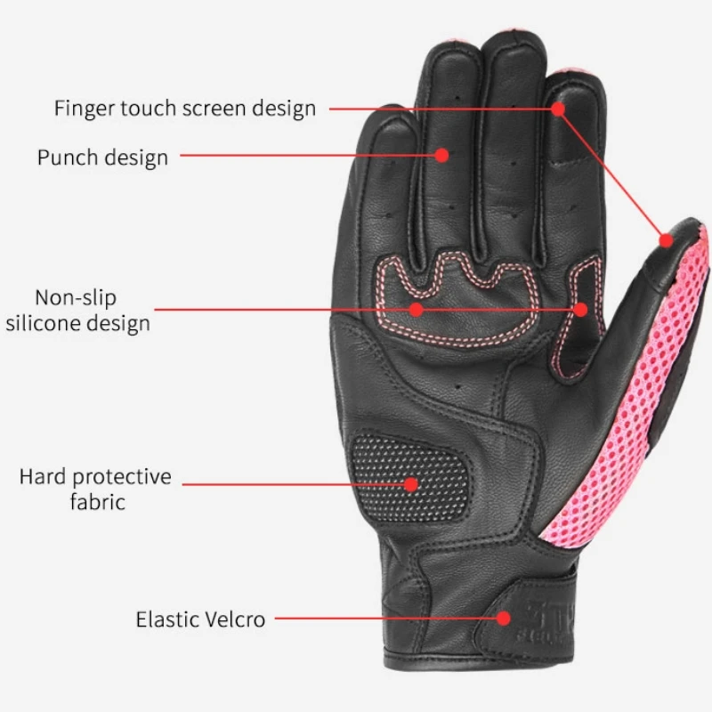 Star Field Knight Women's Motorcycle Riding Gloves Carbon Fiber Joint Protection Equipment Summer Mesh Breathable Touch Screen