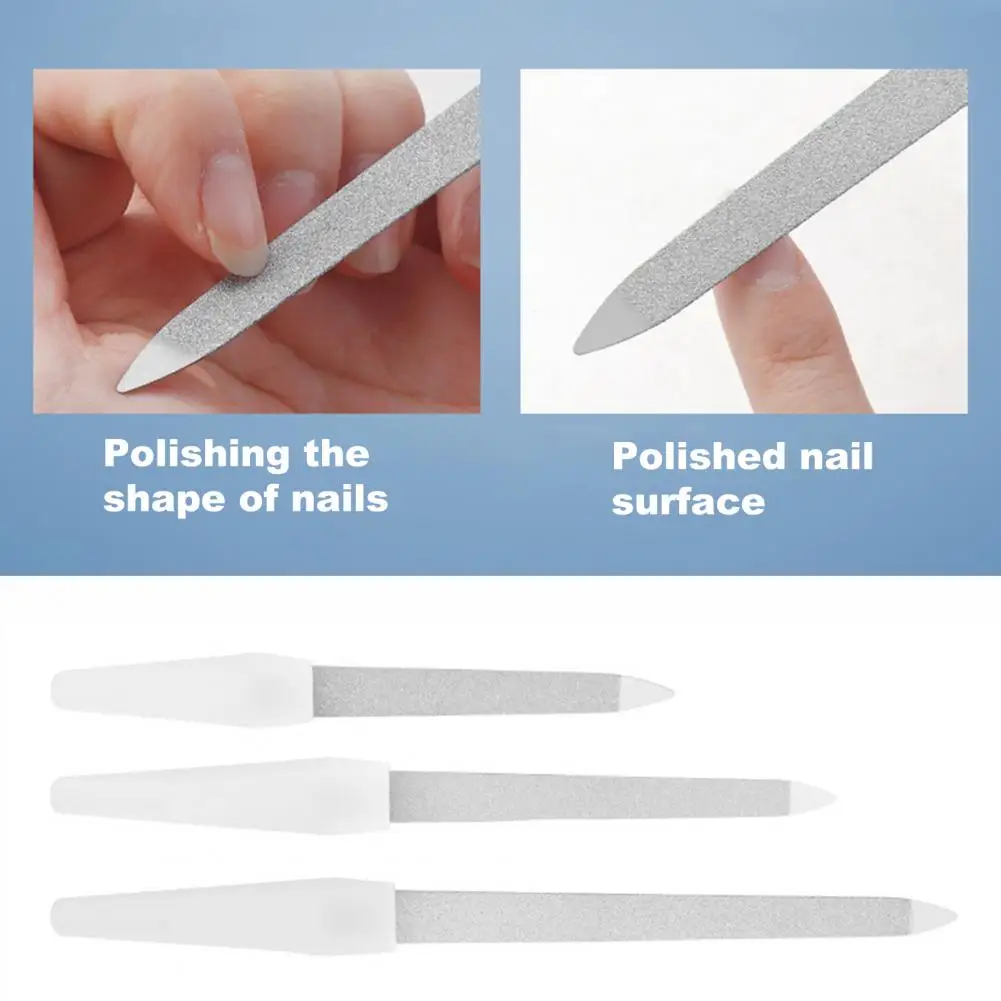 Eco-friendly Nail Buffer  2 in 1 Dual Use Manicure File  Stainless Steel Nail File Dead Skin Push Polisher