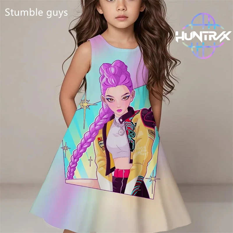 

Kpop Summer Demon Hunters Dress Girls Kids Comfortable Casual Beach Sleepwear
