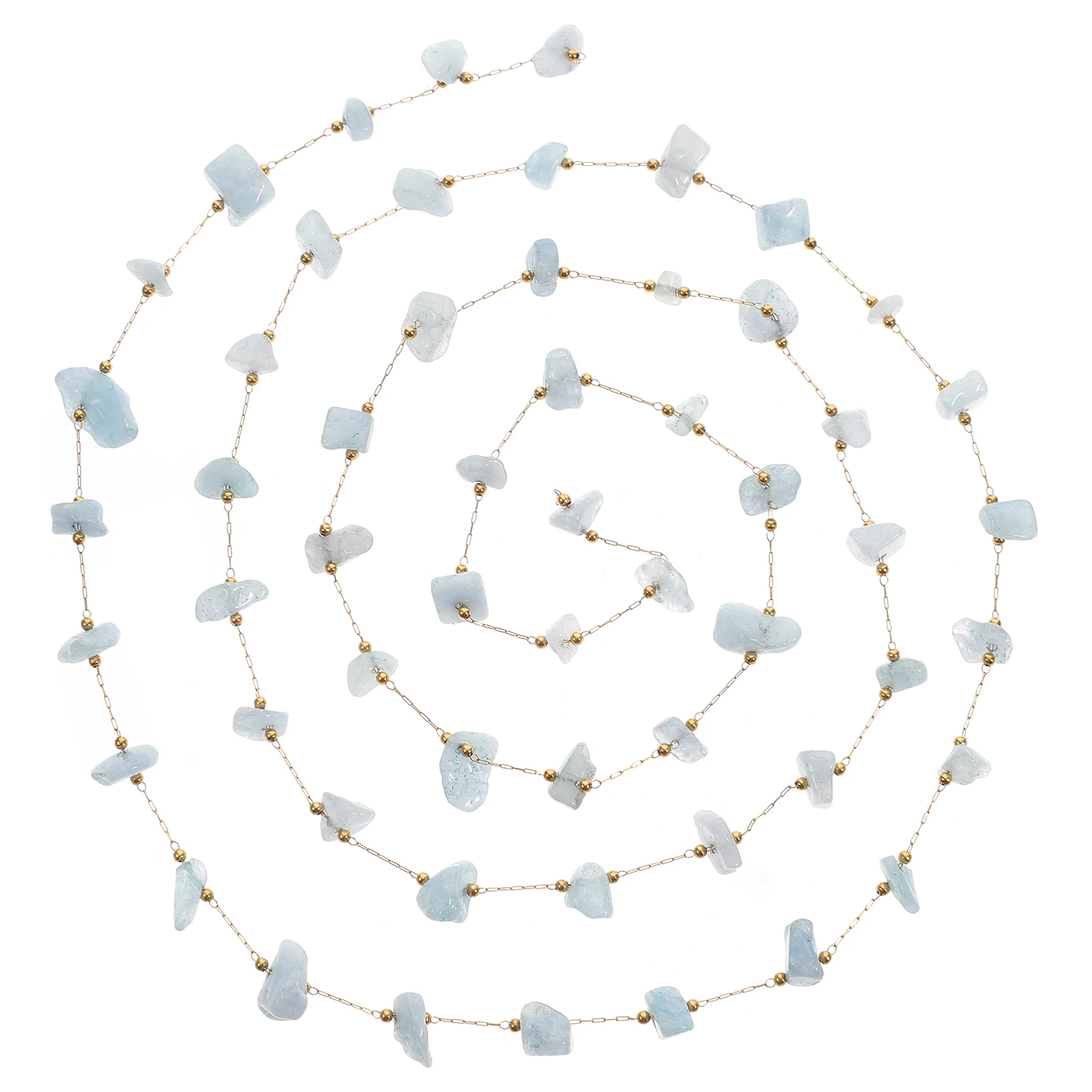 

Natural Stone Necklace Stainless Steel Beads Chain for DIY Crystal Stone Beads Chain Decor Roll Party