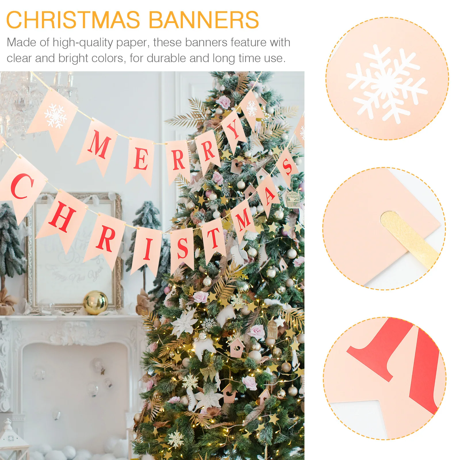 مجموعتان من لافتات حفلات عيد الميلاد المعلقة المزخرفة لمستلزمات عيد الميلاد وخلفية الصورة وديكور لافتات عيد الميلاد لافتة زخرفية #2