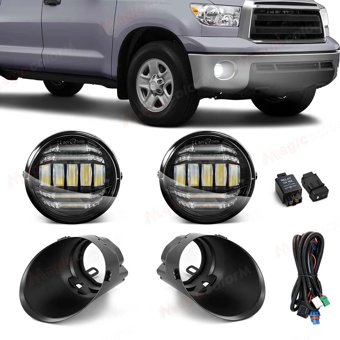 For Toyota Tacoma Tundra Sequoia 2005 2006 2007 2008 2009 2010 2011 2012 2013 2014 2015 Car Fog Lamps DRL Daytime Running Light