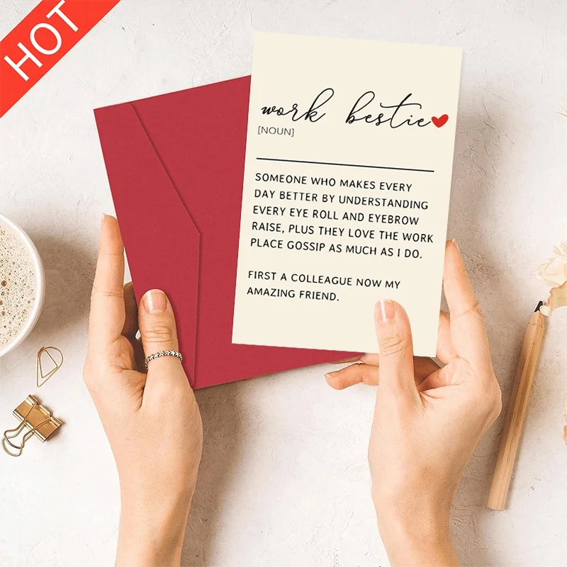 

Work Bestie Greeting Card, Colleague to Best Friend Appreciation Card, Funny Office Friendship Card for Workmate
