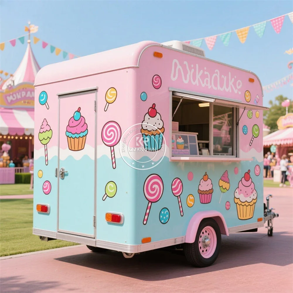 Concessione Rimorchio per catering Carrello per camion per alimenti Carrello per gelato mobile per snack da strada Rimorchio per fast food da strada per caffè in vendita