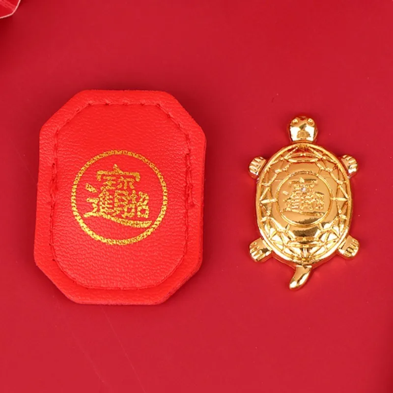 Mini tortue dorée pour la décoration intérieure, souvenir de tortue Feng Shui, argent, temple, garde, priant, chanceux, richesse, cadeau malheureux