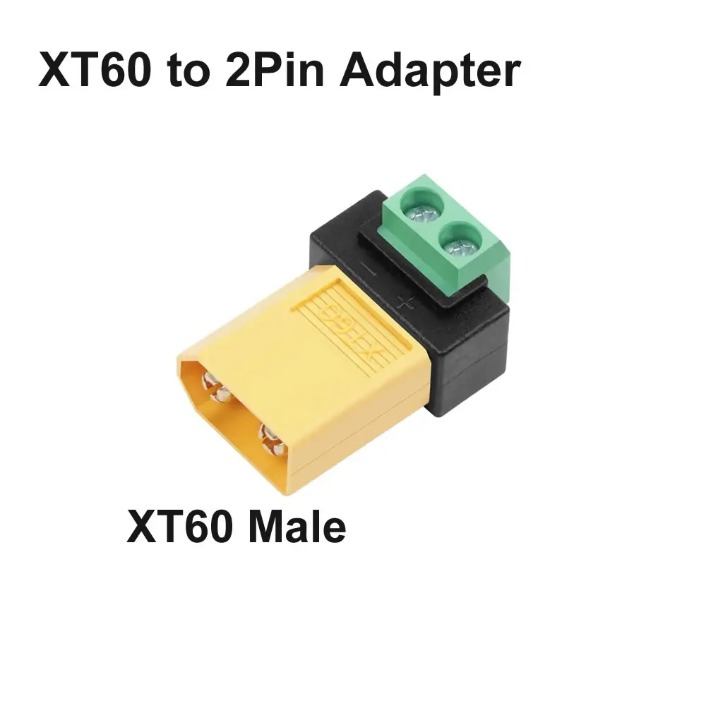 XT60 Connectors Terminal Adapter, XT60 naar 2Pin Soldeerloze Terminal Adapter voor Zonnepanelen, Drone, Modelvliegtuigen, Balanslader