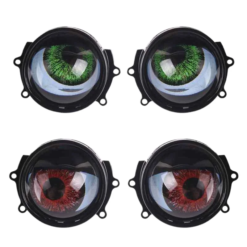 3 Inch 12V LED Demon Eye Decorative Light 1.5W RGB Dynamic Evil Eyes Lamp 8 Modes Car Headlight Retrofit Kit Universal DRL
