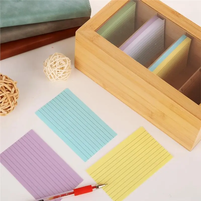 ABKY-Desktop Organizer Box Wooden Multi Grids Storage Box With Lid Postcard Sticky Note Recipe Storage Box Home Storage