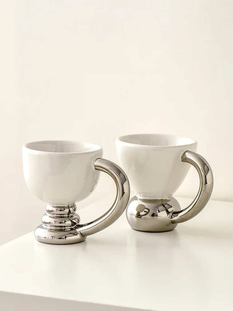 Ahunderjiaz-Ceramic Coffee Mug, Tall Mug, Home Drinking Set, Posing, Photography Props, Drinkware, Couple Cups, Light, Luxury