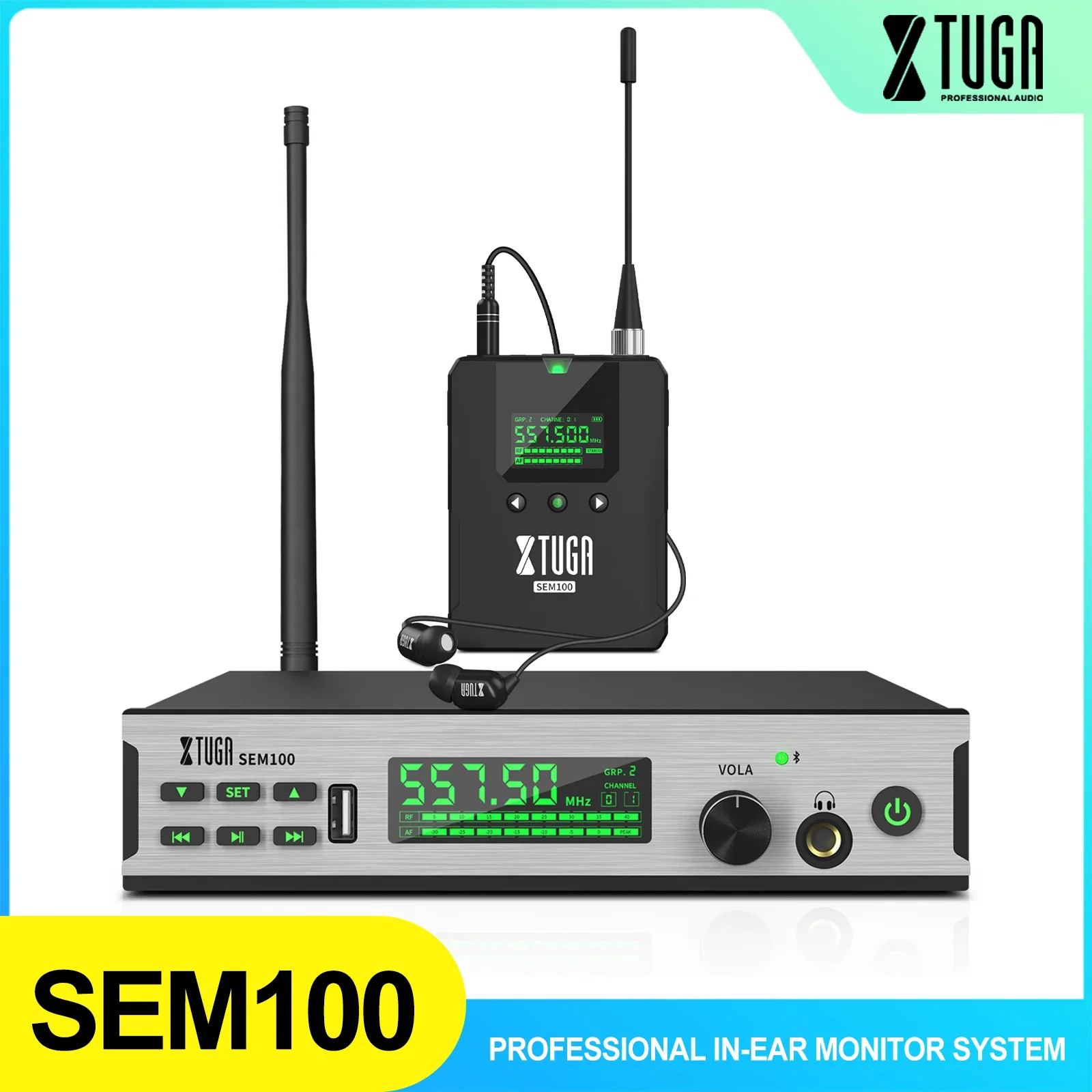 XTUGA Professional Stereo In-Ear Monitor Wireless System Multi Receiver Monitoring System For Stage Performance