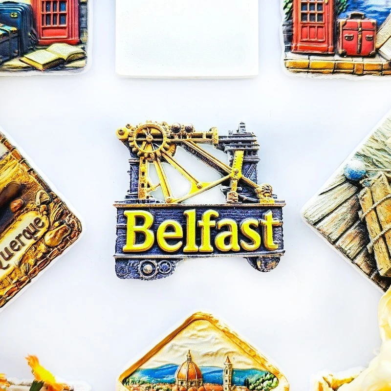 Belfast Shipyard Crane Fridge Magnet - 3D Titanic Legacy Souvenir Industrial Heritage Decor Unique Ireland Gift