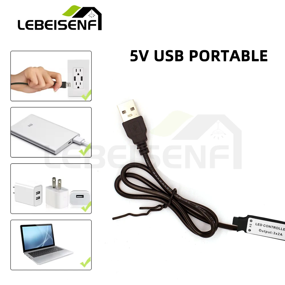 4Pin USB 5V Mini Colorful Lamp Control Cable Remote Dimmer 24-Key IR RGB Controller for Home Decoration 5050/2835 RGB LED Strips