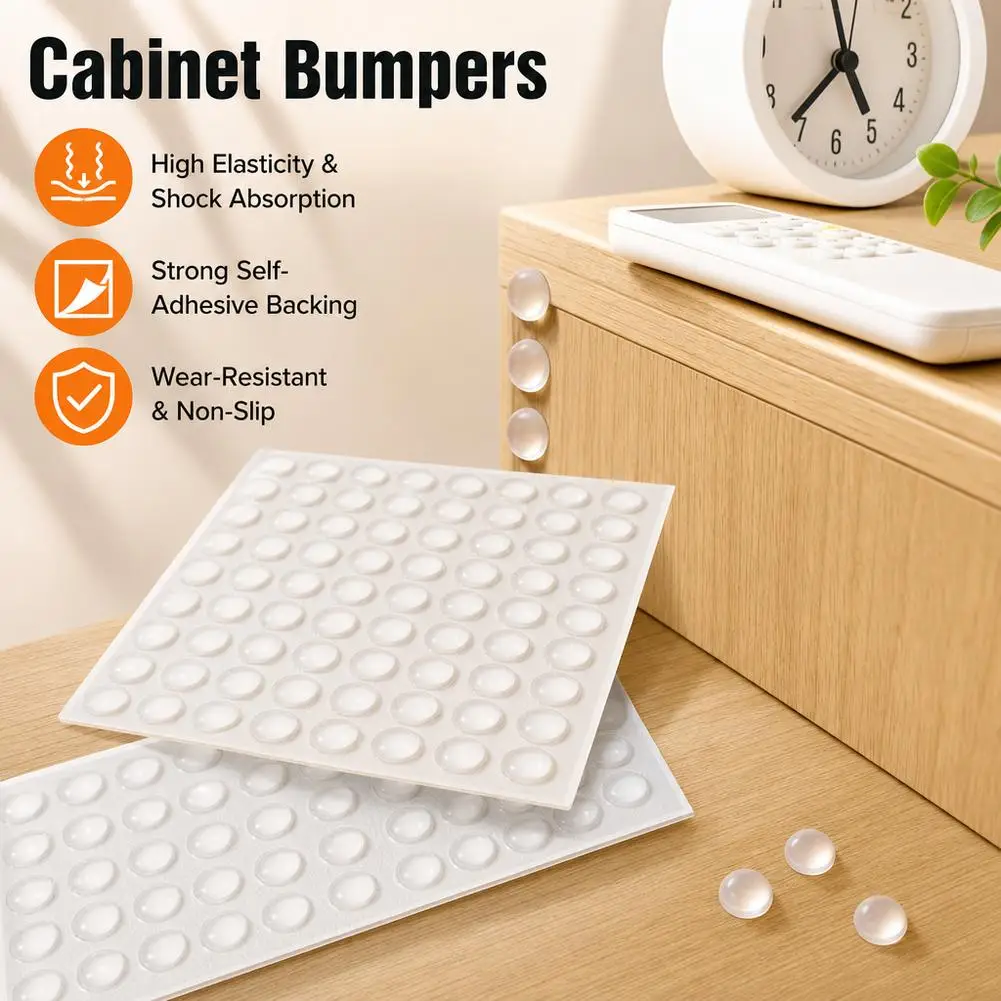 Self-Adhesive Clear Rubber Anti Slip Bumpers Feet Pads Damper Buffer Cabinet Door Silicone Furniture Stop Muffler Wall Protector