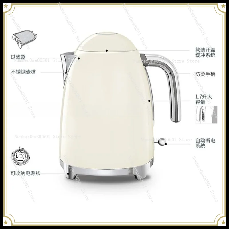 European Retro Household Electric Kettle Automatic Power-off Boiling Water Stainless Steel Electric Kettle