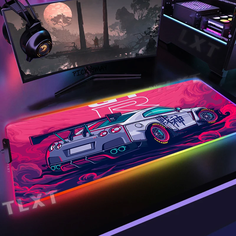 

Sports Car RGB Gaming Mousepad Big LED Gamer Mousepads Desk Mat Luminous Mouse Pad Large PC Keyboard Mats With Backlit Nonslip