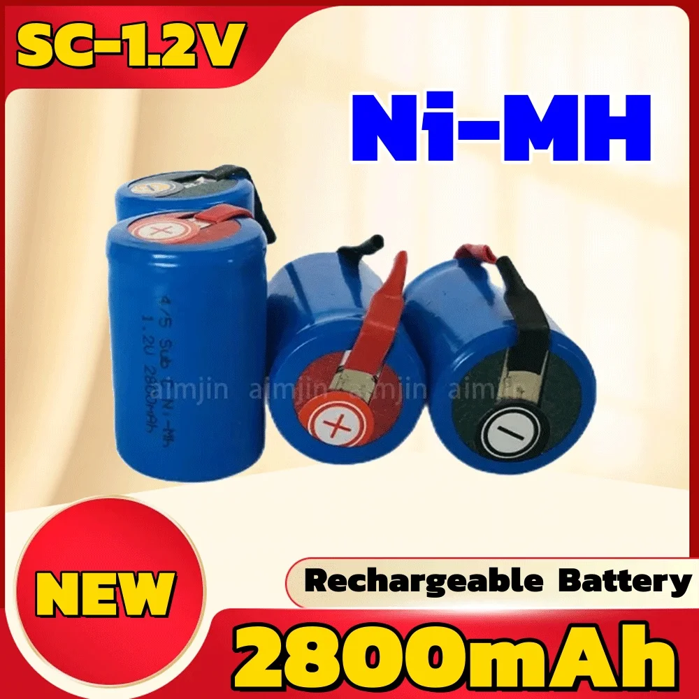 Lithium 🛠️ New 4/5SC SC Sub C li-ion Li-Po Battery High-Discharge 1.2V 2800mAh Rechargeable Ni-MH Batteries With Welding Tabs